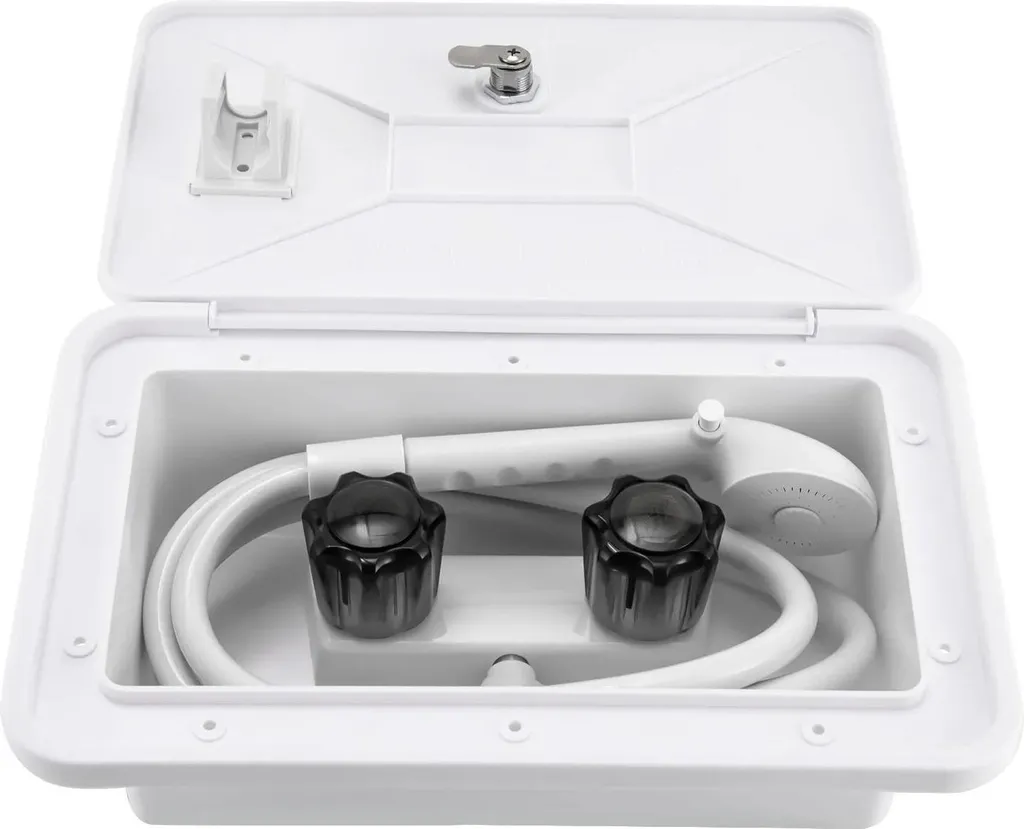 Douche extérieure eau chaude et froide avec verrouillage pour caravane