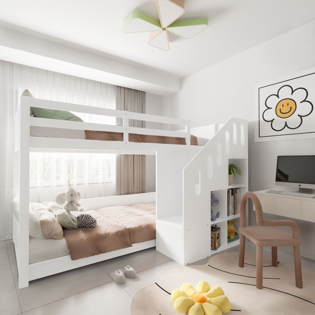 Łóżko piętrowe Flieks 90x200cm ze schodami, łóżko na Zdjęcie produktu 11
