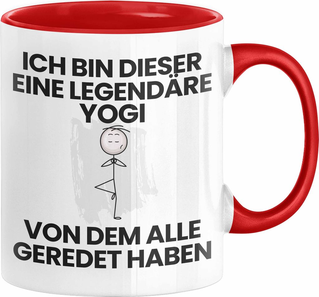 Yogi Geschenk Tasse Lustige Geschenkidee Geburtstag für Yogi Ich Bin Dieser Legendäre Yogi Von Dem Alle Geredet Haben Kaffee-Becher (Rot)