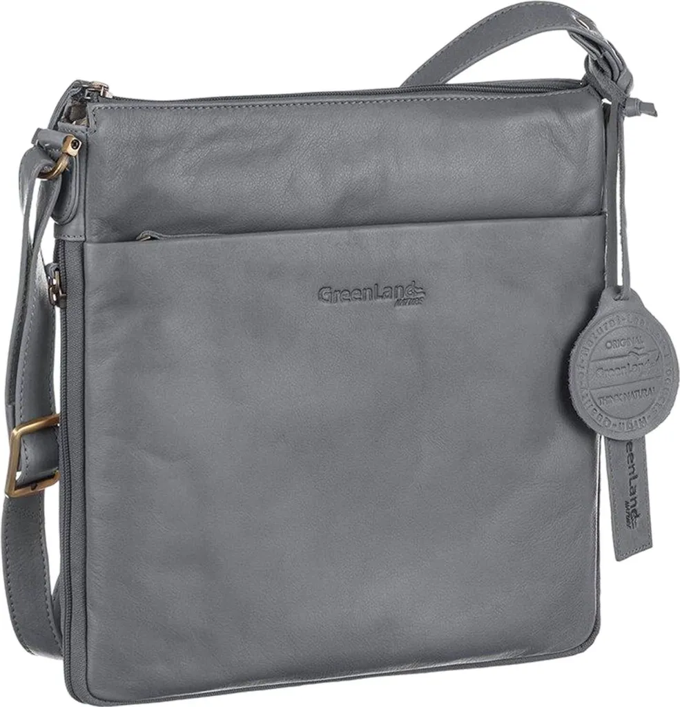 Sac à Main Crossbody Idéal Voyage et Sorties en Cuir Souple Aqua Gris