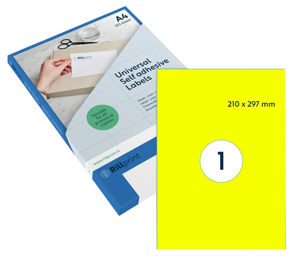 2400 Etichette Rillprint B84112 Giallo Neon 70x37 mm - Ufficio Efficiente
