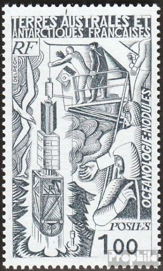 Briefmarken Französ. Gebiete Antarktis 1977 Mi 124 (kompl.Ausg.) postfrisch Ozeanographie
