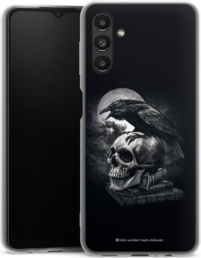 DeinDesign Slim Hülle für Samsung Galaxy A13 5G Silikon Case Ultra Dünn Handyhülle Rabe Schädel Totenköpfe