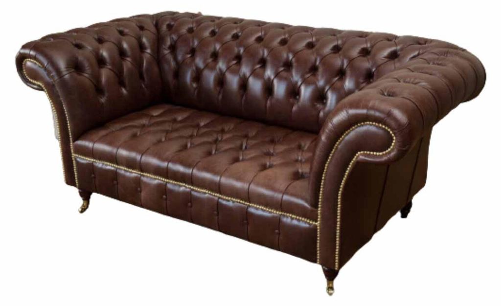 Sofa 2 Sitzer Couch Polster Sofa Textil Stoff Chesterfield Couchen Neu