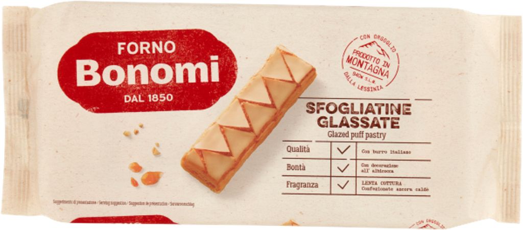 Biscuits feuilletés glacés, 135g - Bonomi Image du produit 