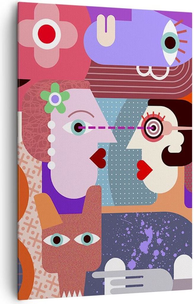 Bild auf Leinwand - Leinwandbild - Einteilig - Abstraktion modern - 80x120cm - Wand Bild - Wanddeko - Wandbilder - Leinwanddruck - Wanddekoration -...
