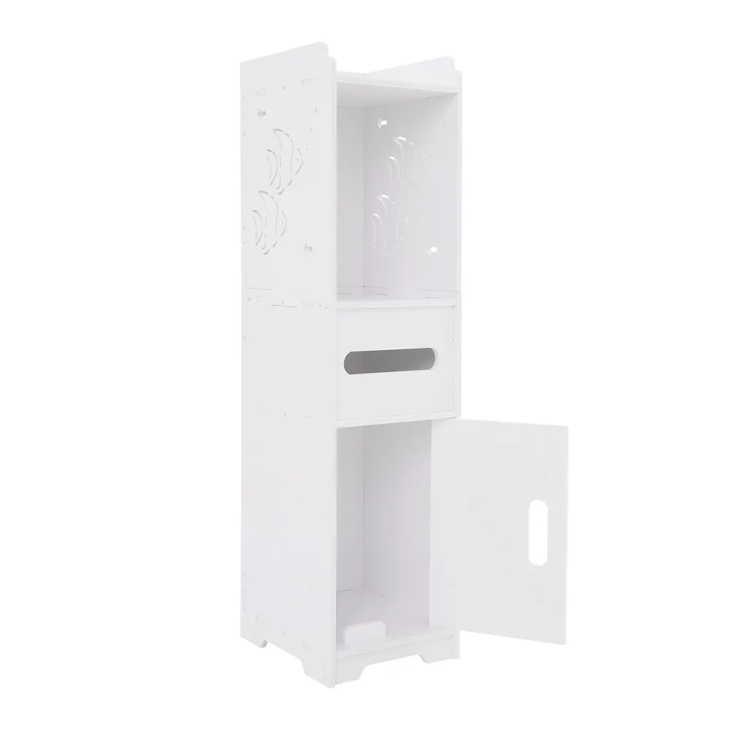 Armoire de salle de bain blanche 80x20x24 cm meuble colonne étroite