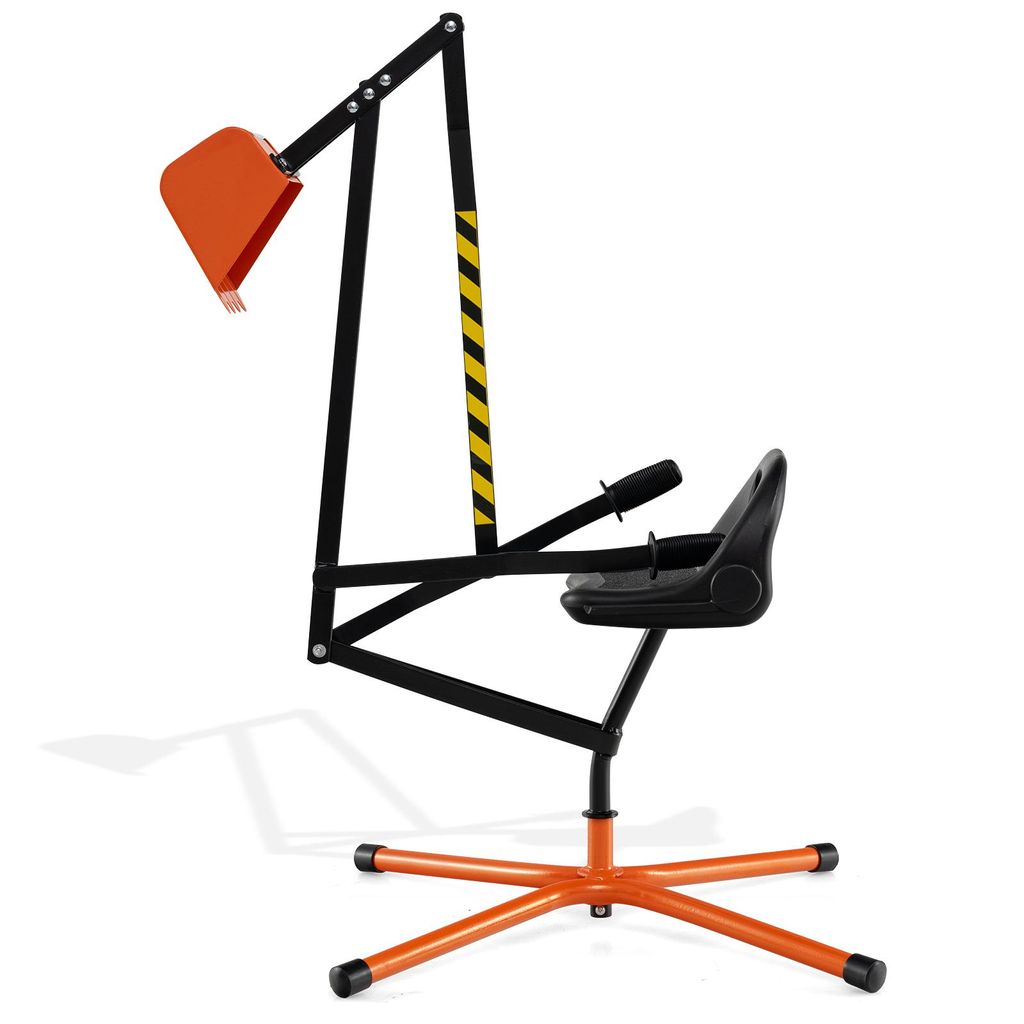 COSTWAY Sitzbagger 360°drehbar, 123x62x62cm Riesenbagger Metall mit Schaufel&2 Hand Steuerung, Sandbagger Sandkasten Aufsitzbagger für Kinder 3+O...