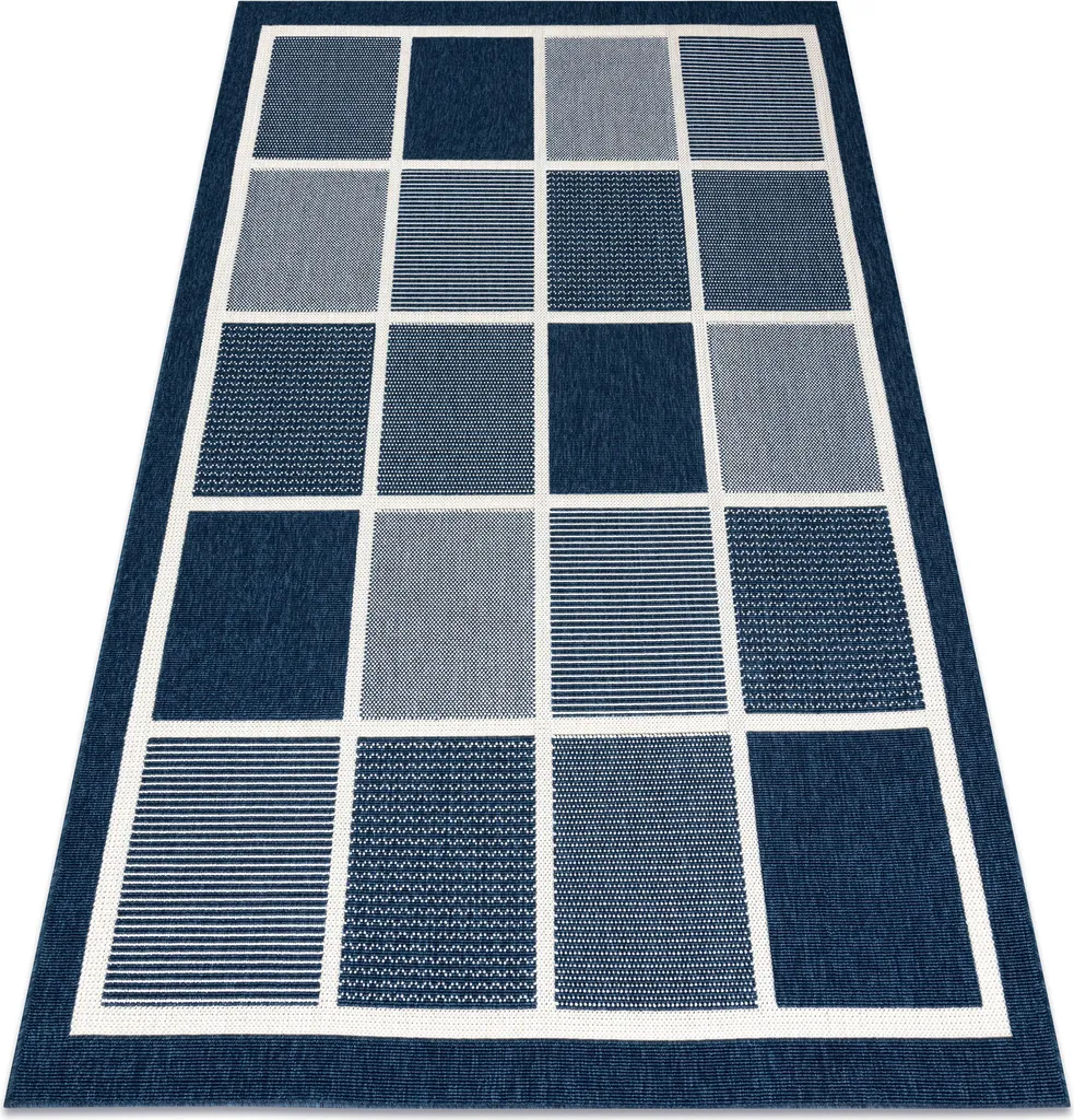Tapis bleu anti-trace et facile d'entretien 160x230 cm bouclé
