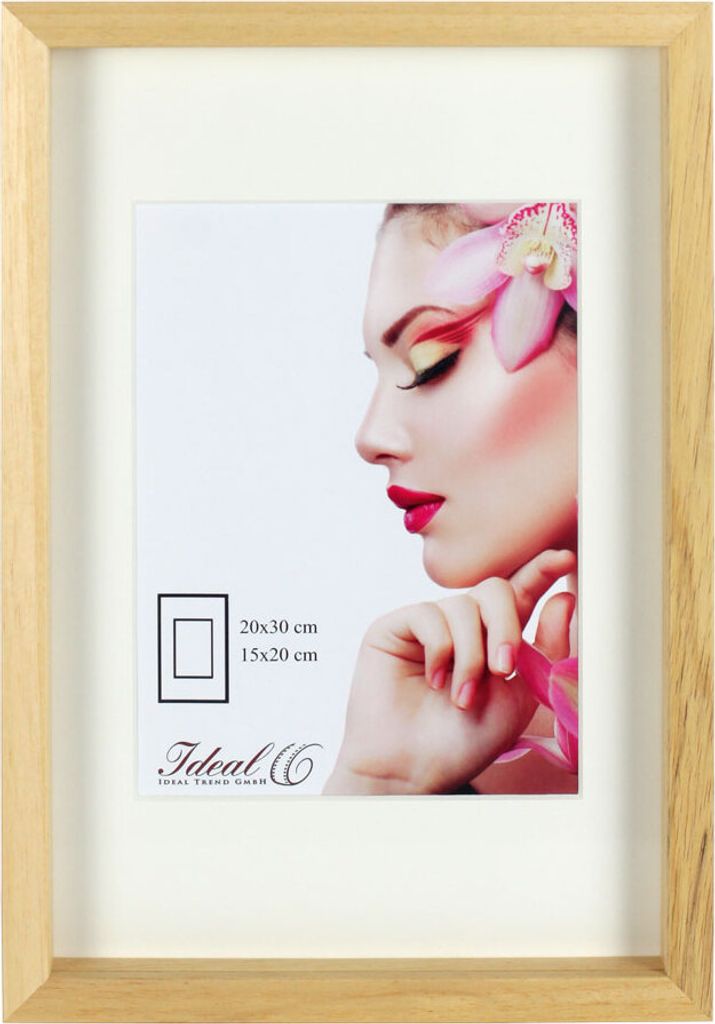 3D Objektrahmen Holz Bilderrahmen Shirt Trikot Wanddeko Rahmen Collage Poster S223 - Farbe: Natur | Format: 20x20