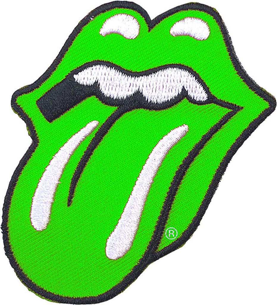 The Rolling Stones Classic Tongue Green Aufnäher zum Aufnähen Green 8,4 x 5,8 mm