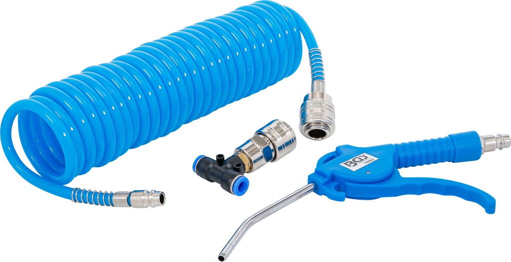 BGS 74253 Druckluft-Ausblaspistole, mit Druckluft- Spiralschlauch und T-Verbinder