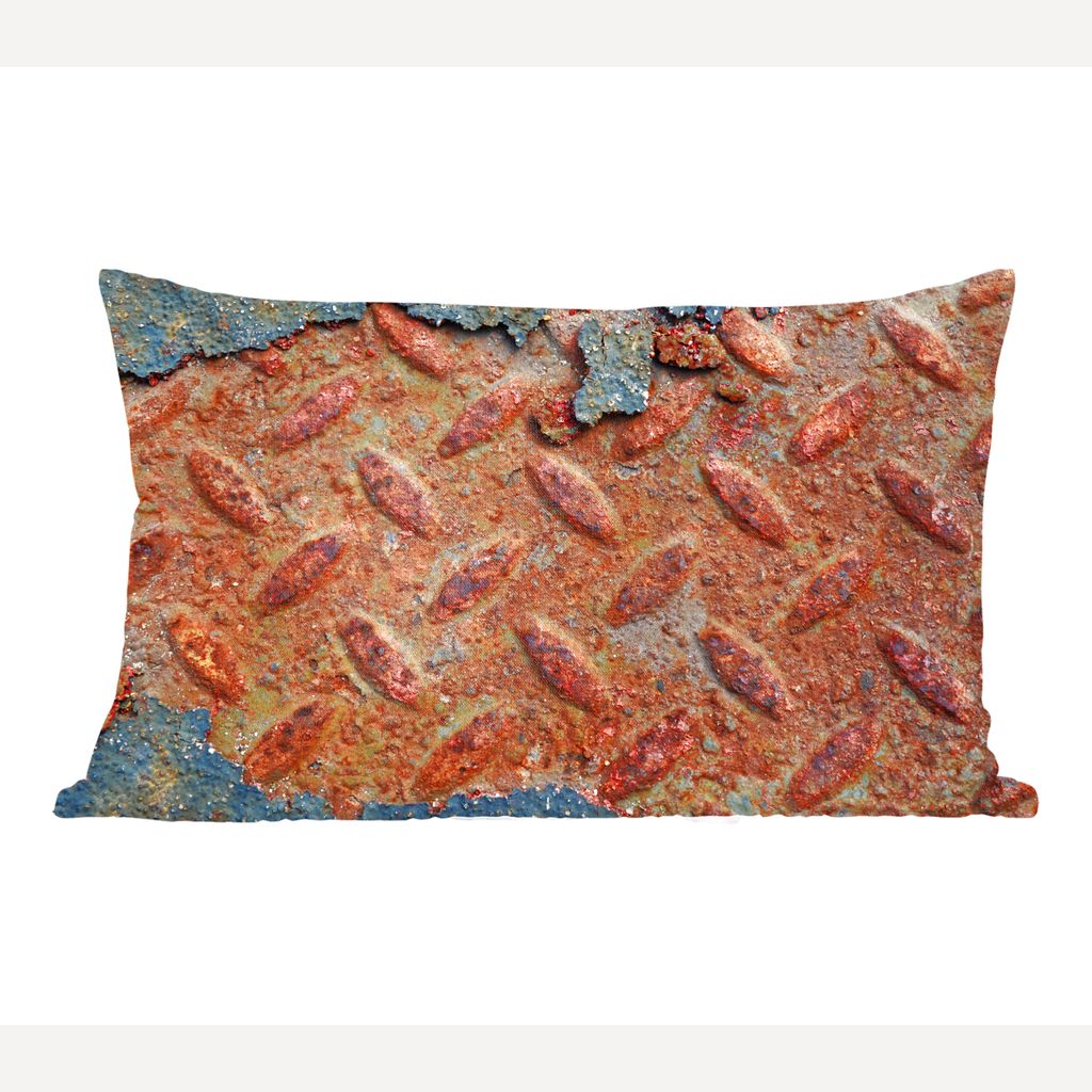 MuchoWow Zierkissen Sofakissen Wohnzimmer Dekokissen 50x30 cm Diamantplatte - Beton - Vintage - Rost - Wohnzimmerdekoration - Polster mit Photo