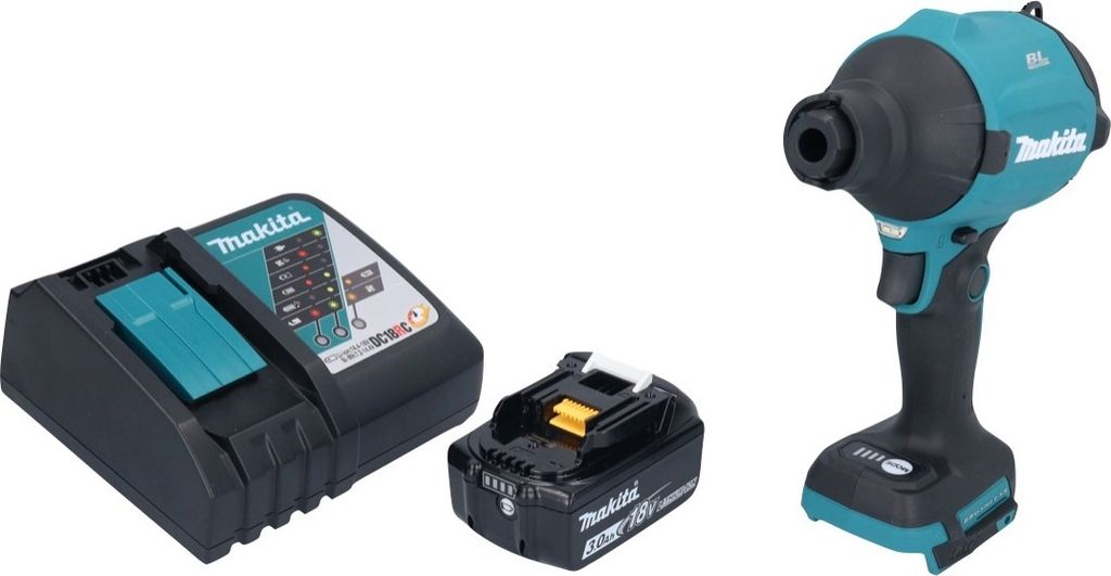 Makita DAS 180 RF1 Akku Gebläse 18 V Brushless + 1x Akku 3,0 Ah + Ladegerät