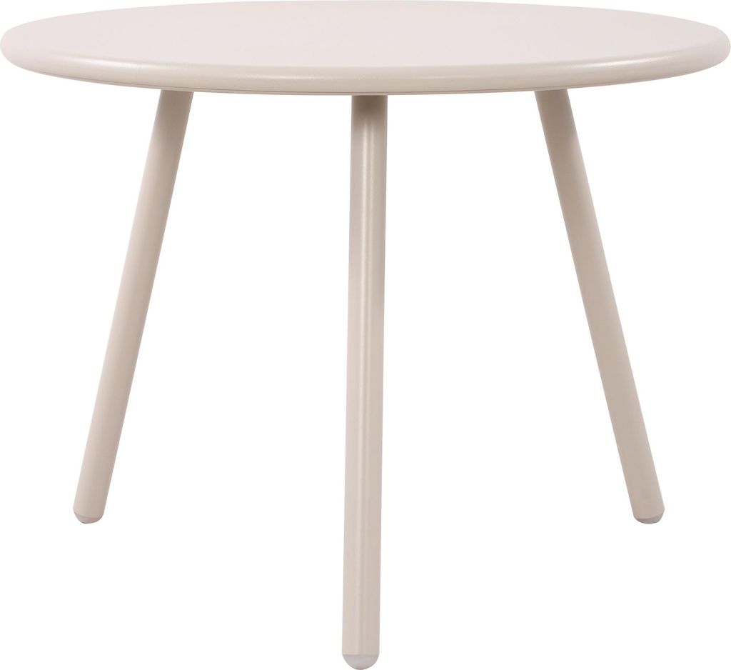 Couchtisch NENIM - Kunststoff Hellgrau 60x60x45 cm | Sofatisch Rund Beistelltisch Wohnzimmertisch Klein
