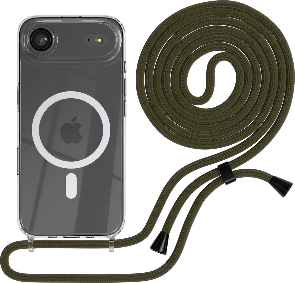 EAZY CASE - Handykette kompatibel mit Apple iPhone Air, Kette zum Umhängen, Handyhülle stoßfest, Silikonhülle mit Band, Transparente Hülle, Ba...