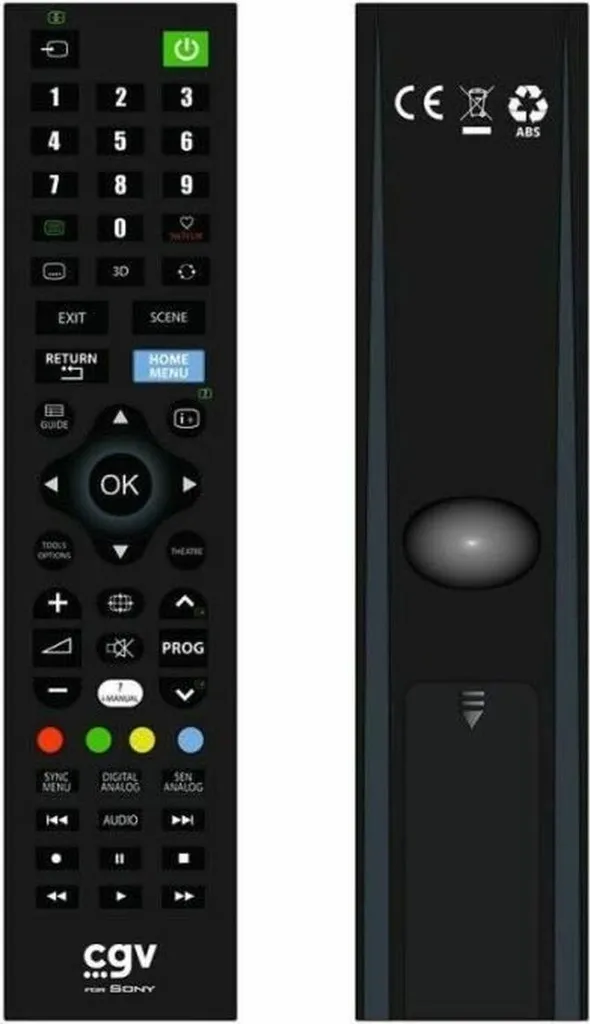 Télécommande universelle noire ergonomique avec touches grand confort