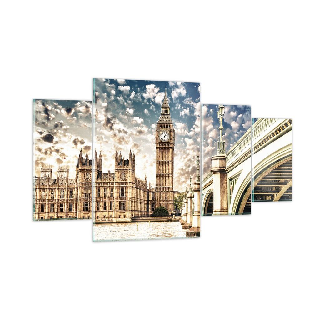 Bilder auf glas - London architektur big ben - 160x90cm - Glasbilder - Wandbilder - Kunstdruck - zum Aufhängen bereit - Wanddekoration aus Glas - ...