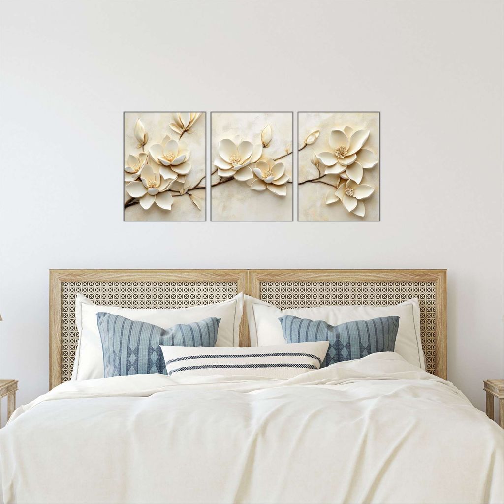 Wallity, Mdf - 00108, Dekoratives MDF-Gemälde (3 Stück), Mehrfarbig, 100 % MDF, 40 x 90 cm