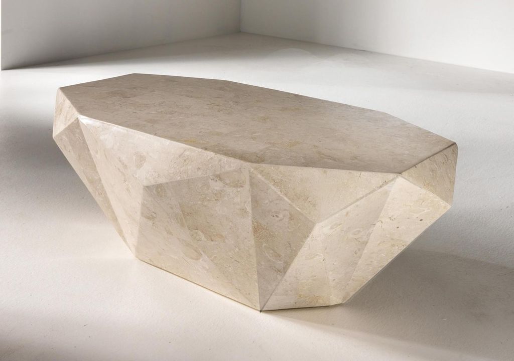 Diamond Medium Tavolino rettangolare in pietra fossile Immagine del prodotto 