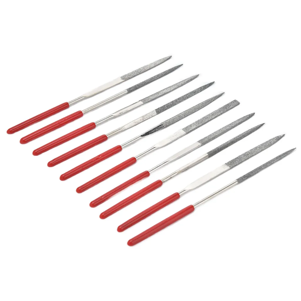 10Pcs Set di lime ad ago temprato robusto durevole manico comodo lime per gioielli (3x140mm) - 2