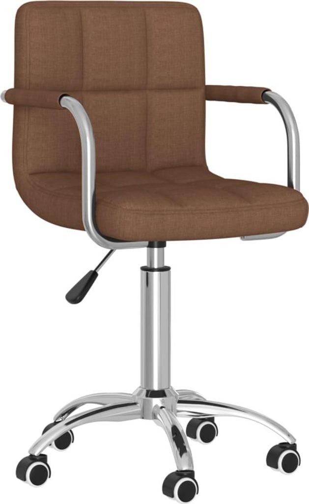 vidaXL Kancelárska stolička Swivel Brown Fabric Obrázok produktu 