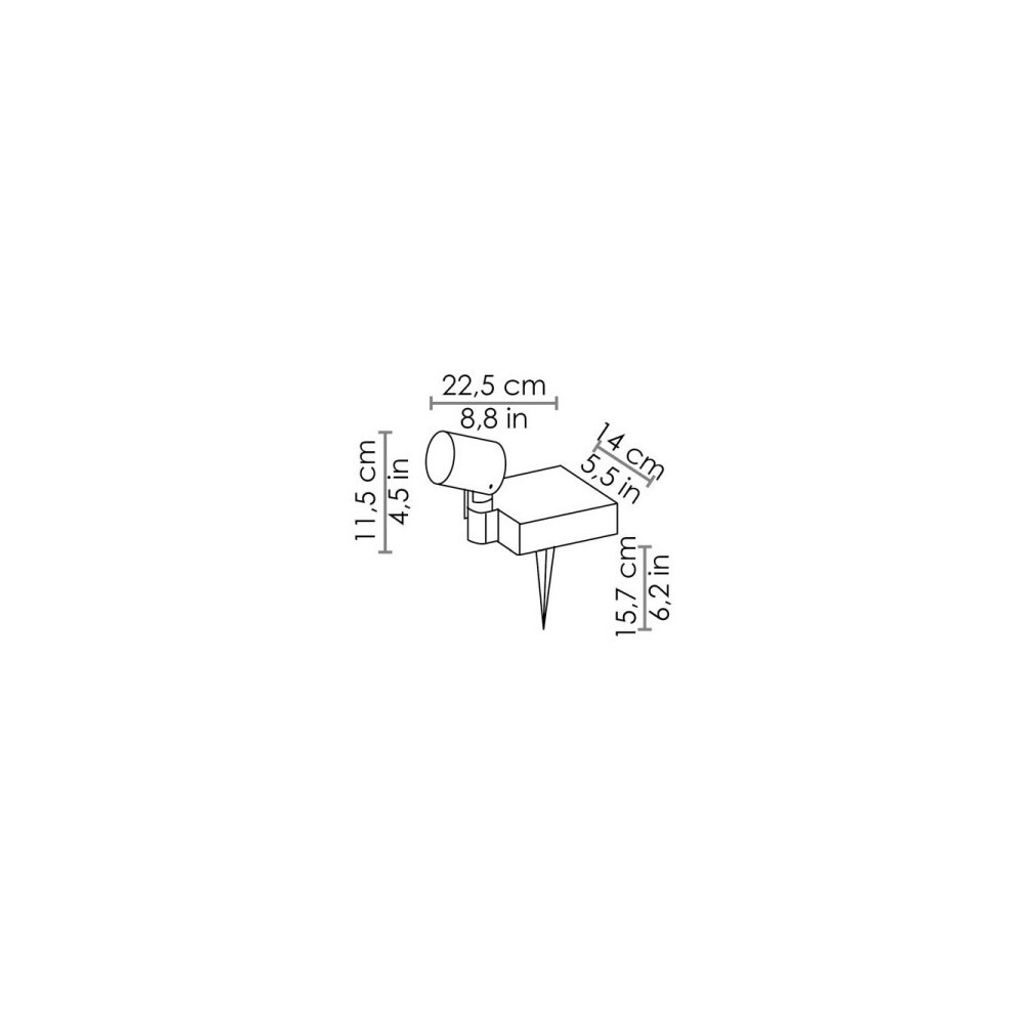 Solarbetriebener 1,3-W-LED-Bodenstrahler mit Photovoltaik Produktbild 2