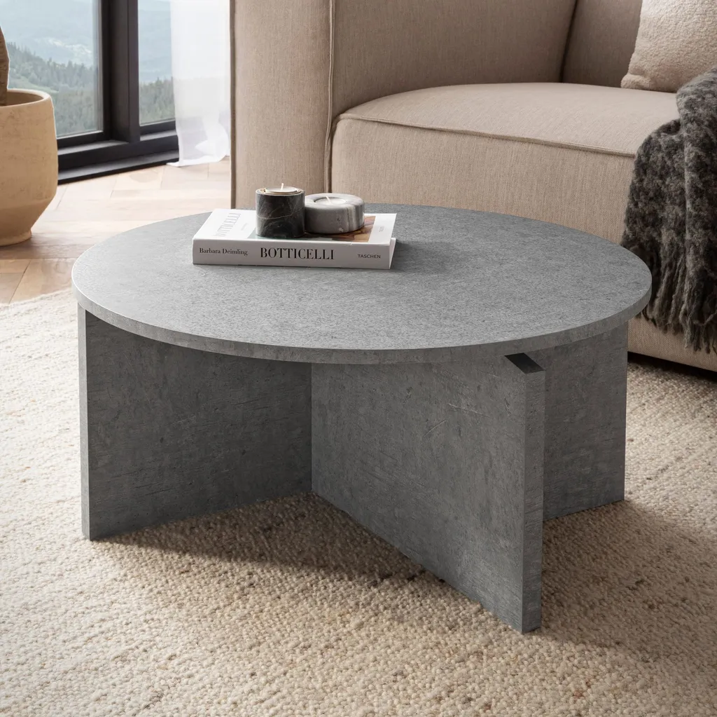 FineBuy Tavolino da caffè 70x70x33 cm Tavolino da divano Design moderno Tavolino da salotto rotondo Tavolino da caffè grande Tavolino laterale
