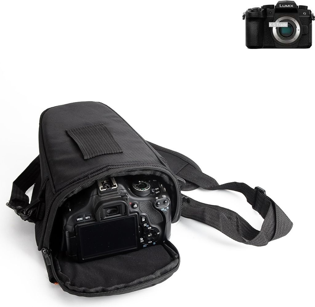 K-S-Trade Kameratasche Fototasche Schultertasche Umhängetasche kompatibel mit Panasonic Lumix DC-G91 Colt für Systemkameras Schutzhülle bag