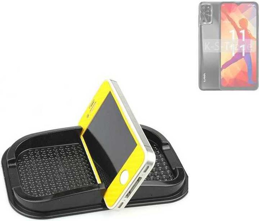 K-S-Trade Auto Anti Rutsch Matte Smartphone-Halter kompatibel mit Lava Yuva Pro Haft Pad Armaturenbrett Handy-Halterung Silikon