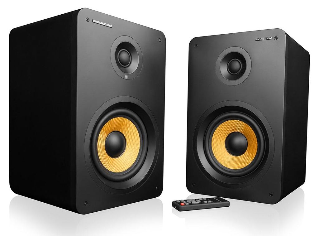 MODECOM ECLIPSE 180 Lautsprecher, 2.0 Bluetooth, 180 W RMS, DSP, Aktivboxen Set, für TV und PC, 2 Regallautsprecher, Netzkabel, Audiokabel