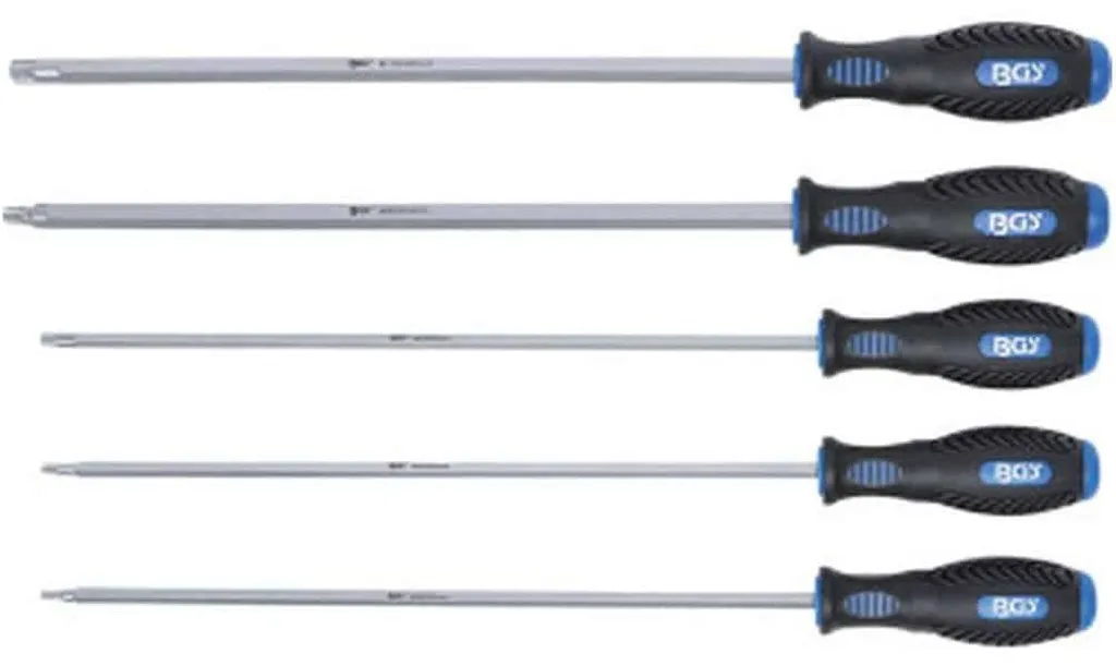 Jeu de 5 Tournevis Denture Multiple XZN D-Work en Acier Chrome Vanadium