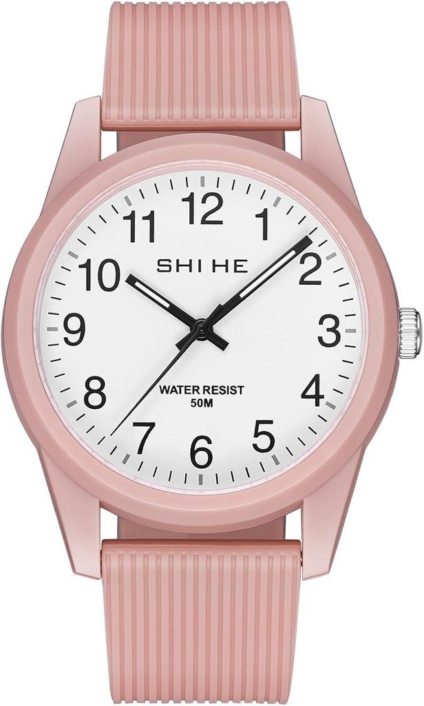 Watch Armbanduhr Damen Großes Gehäuse 50M Wasserdicht Silikon Armband Minimalistic Uhr Damen Mode Leuchtend Quarz Sportuhr Kinder,Geschenke für ...