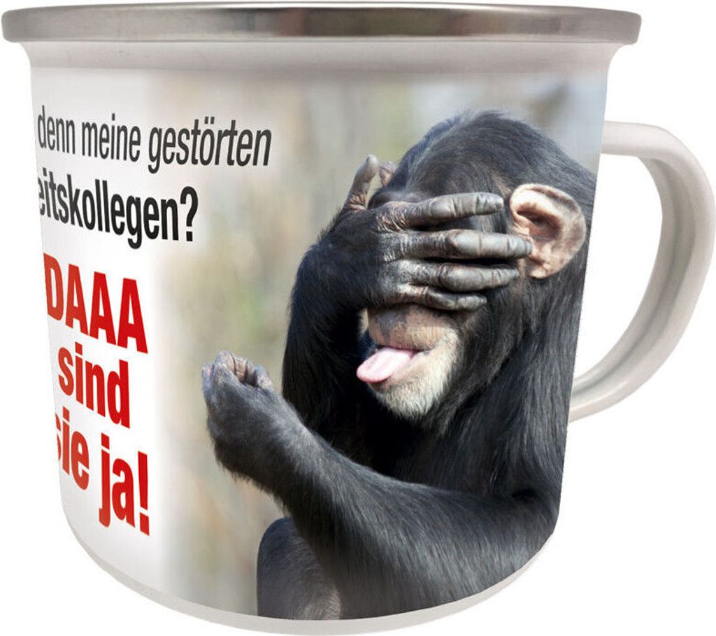 Kult Emaille Becher 0,5 L - Wo sind denn meine gestörten Arbeitskollegen, EB 95