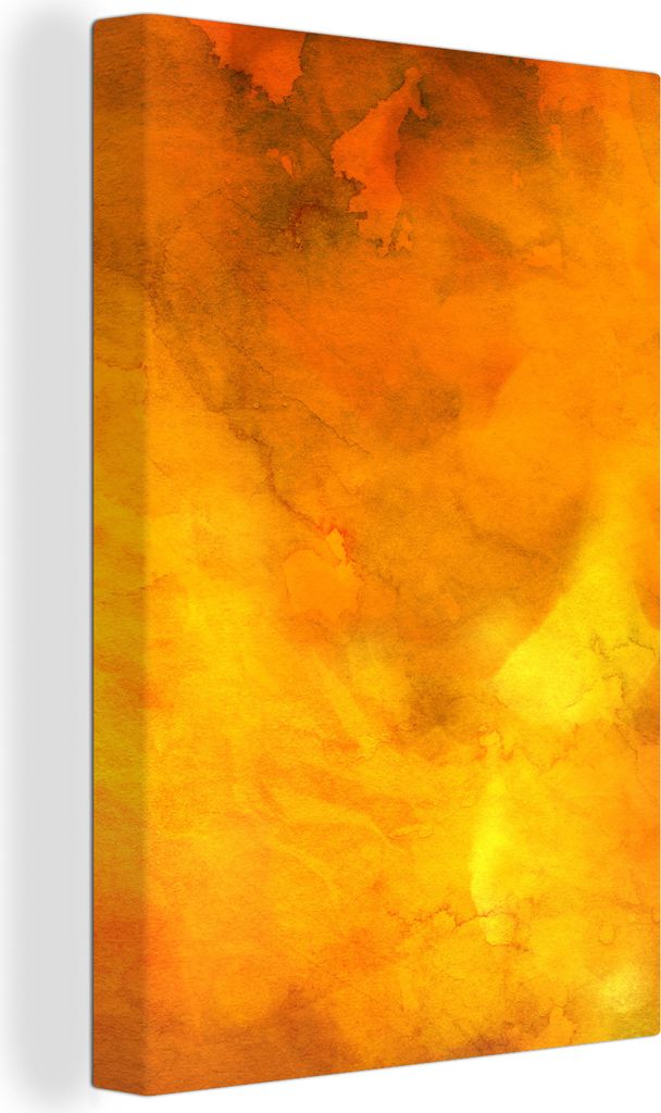 OneMillionCanvasses - Leinwandbilder - 90x140 cm, Aquarell - Abstrakt - Orange, Wandbilder Kunstdruck Wanddekoration - Foto auf Leinwand - Gemäl...