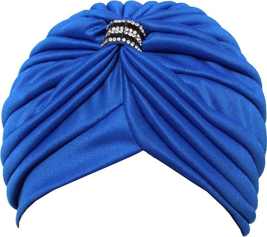 Damen Turban Kopfbedeckung Fashion Blau Produktbild 