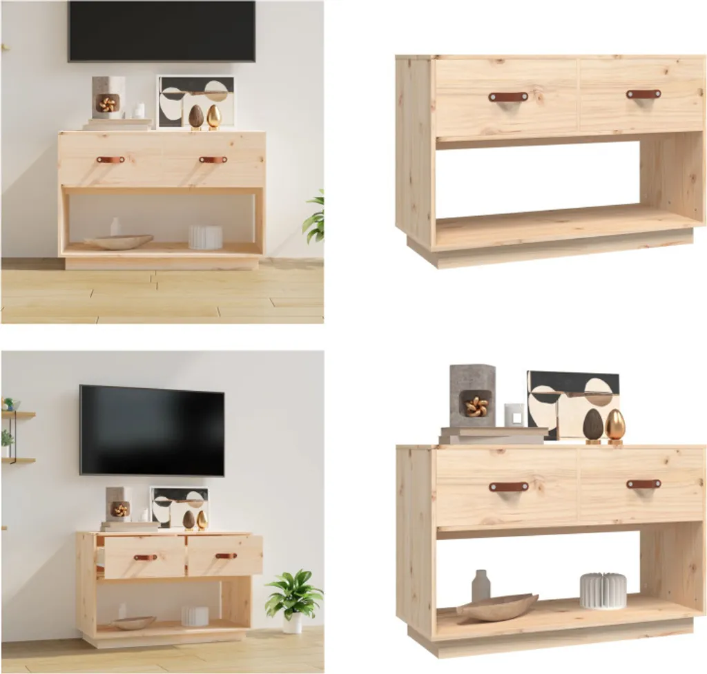 mobile TV vidaXL 90x40x60 cm in pino massiccio - mobile TV - mobile TV - mobile TV - porta TV