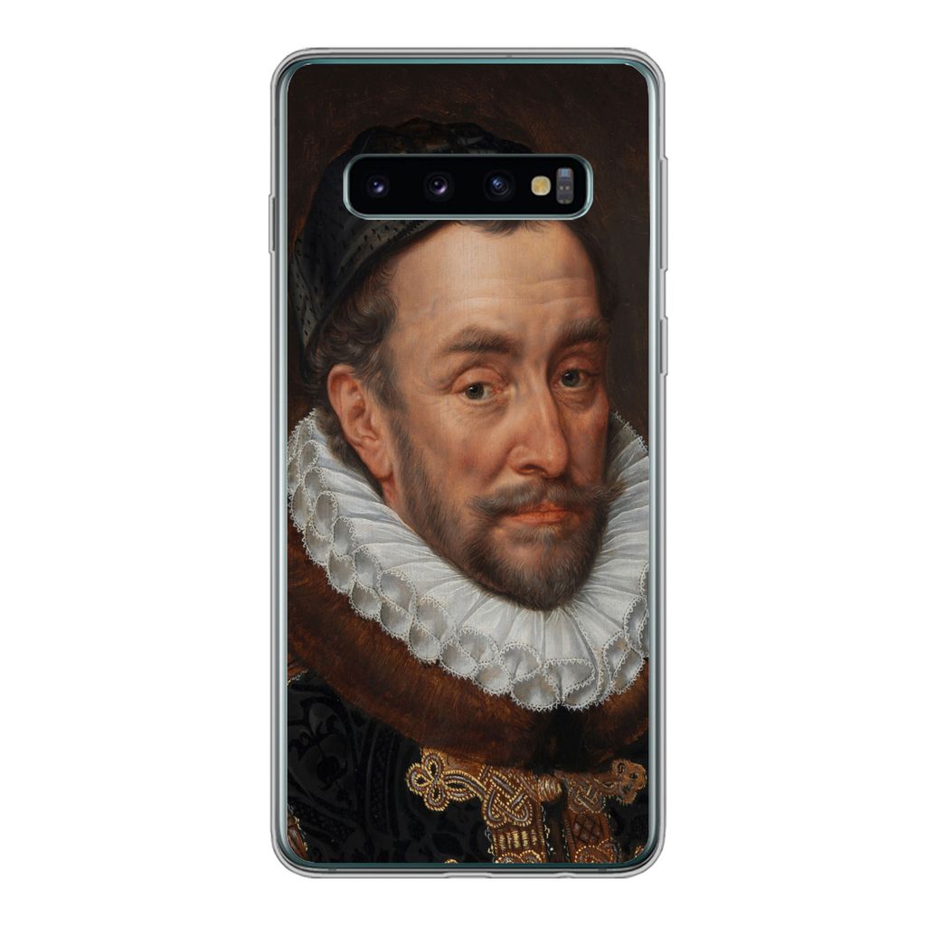 MuchoWow Handyhülle Schutzhülle Hülle für Samsung Galaxy S10 Wilhelm von Oranien - Gemälde von Adriaen Thomasz. Silikon Softcase Handy Hüll...