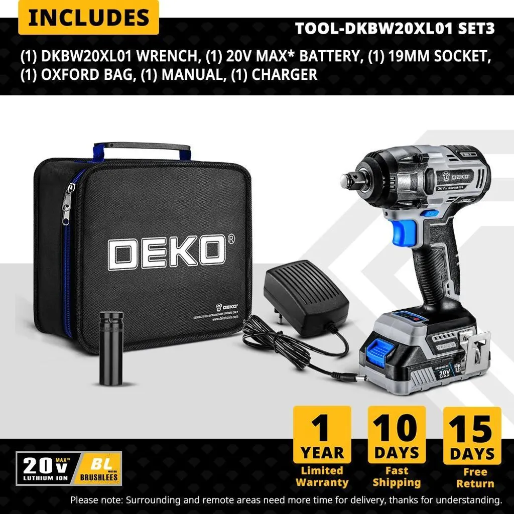 Clé à chocs DKBW20XL01-B 350Nm idéale pour bricolage et mécanique auto - 2