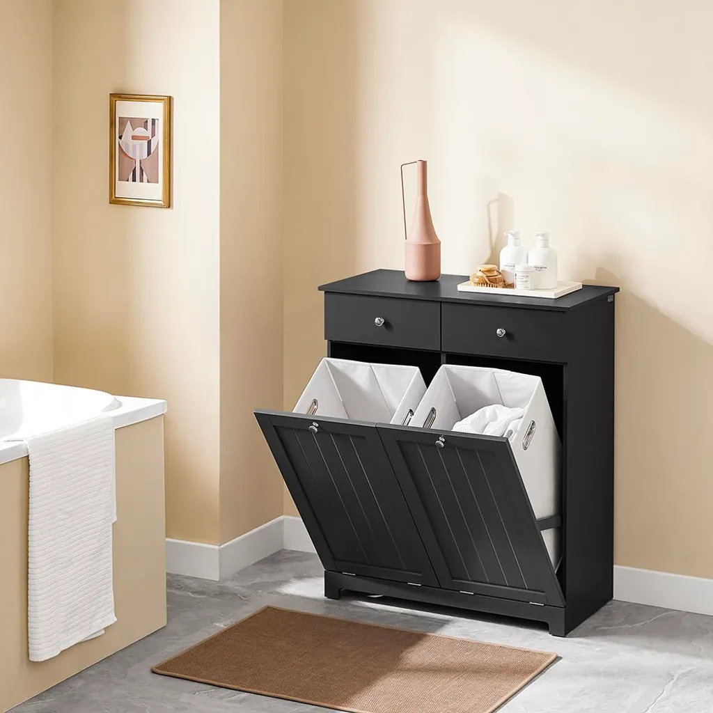 Meuble de buanderie gain de place SoBuy Noir pour petit appartement