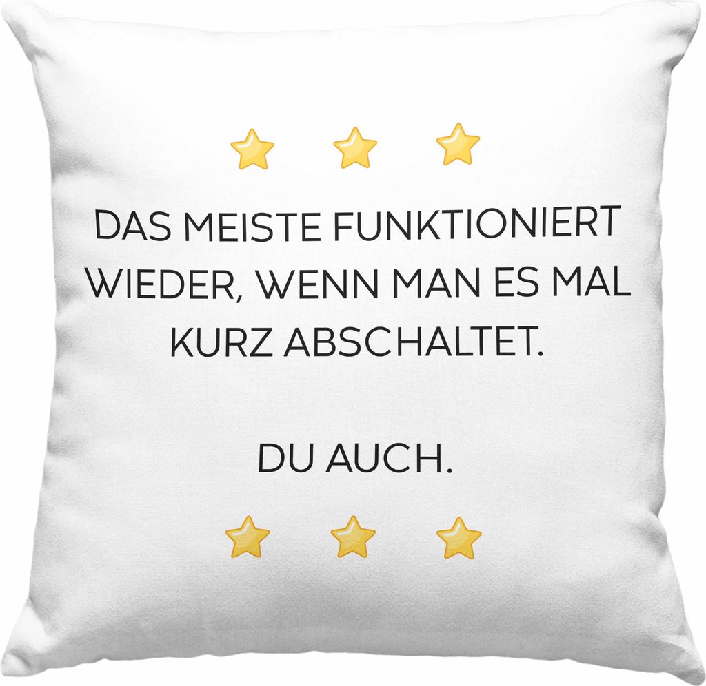 Trendation - Lustige Deko-Kissen mit Füllung 40x40 mit Spruch für Frauen Männer Arbeit Büro Lustig Deko-Kissen mit Füllung 40x40n Becher mit S...