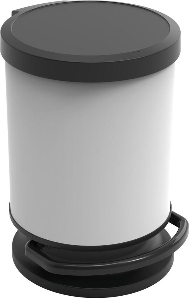 Rotho Treteimer Paso 20 L rund schwarzweiß Produktbild 