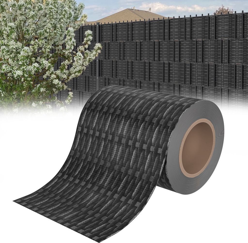 UISEBRT 70m x 19cm PVC Sichtschutzfolie Sichtschutzstreifen Doppelstabmatten Zaun Sichtschutz Zaunfolie Doppelstabmattenzaun mit 40 Befestigungscli...