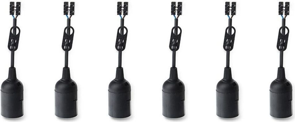 Baustellenfassung schwarz / weiß E27 230V max. 60Watt - Menge: 6 x schwarz