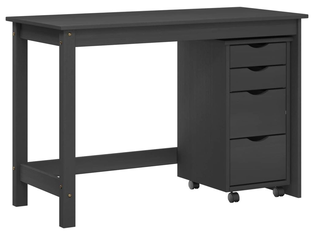 Desk und Rolling Cabinet Set MOSS 2 pcs Grau