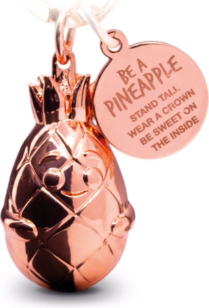 FABACH Ananas Schlüsselanhänger Piny mit Gravur - Süßer Schlüsselanhänger Ananas - Motivation, Freundschaft und Liebe Glücksbringer aus Meta...