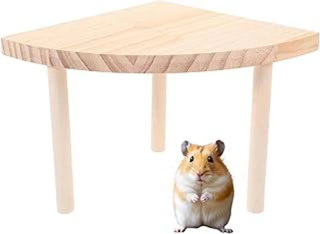 Supporto Gabbia Criceti 18*12cm - Ripiano in Legno Naturale per Roditori