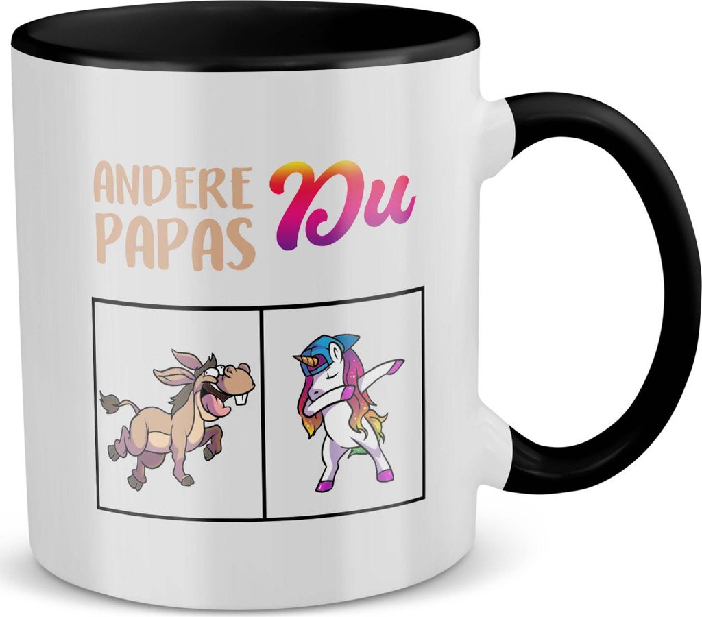 22Feels Papa Geschenk Vatertag Vater Tasse Geburtstag Kaffeetasse Männer Weihnachten Haferl (Weiss-Schwarz)