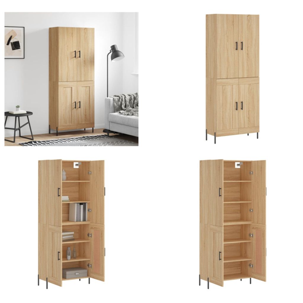 vidaXL Highboard Sonoma Eiche 69,5x34x180 cm Holzwerkstoff - Highboard - Highboards - Sideboard - Schrank