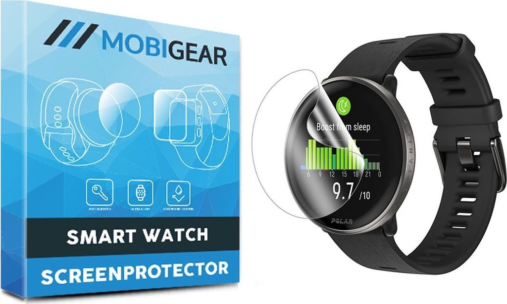 Mobigear Polar Ignite 3 Displayschutz Schutzfolie - Hüllenfreundlich - Schwarz
